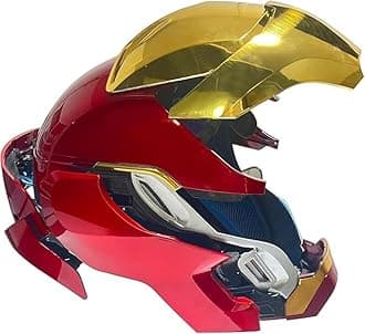 Iron-Man Helmet, 2024 New Iron-Man Mask with Jarvis Voice & Remote&Touch Controlled Open/Close,