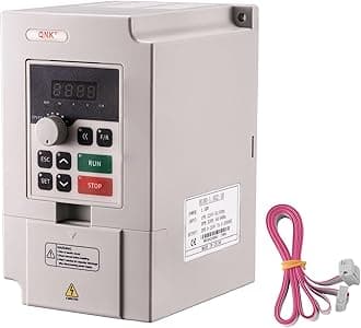 QNK 1.5KW 2HP AC 220V 7A VFD Converter Single to 3 Phase Inverter Variable Frequency Drive CNC Spindle Motor Speed Controller White