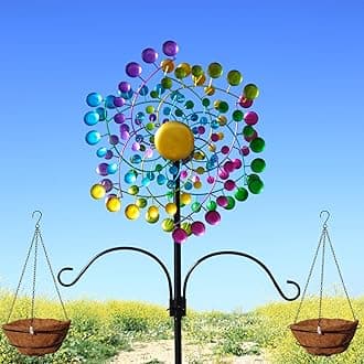 Wind Spinners Large Metal Outdoor Windmill Garden Spinner Yard Spinners Kinetic Lawn Art Patio Wind Spinners Garden Decor