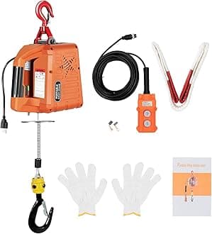 2 in 1 Electric Hoist Winch - 2200LBS 38FT 110V Manual, Wired and Wireless Remote Control for Factories, Warehouses, Garages, Etc