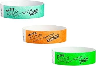 Tyvek Wristbands Weekend Variety Pack - 1,500 Count ¾” x 10”- Waterproof Recyclable Comfortable Tear Resistant Paper Bracelets Wrist Bands for Events Concert Festival Admission Party