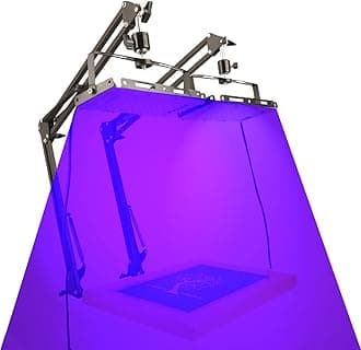 Dorhui 2 Pack UV Light for Screen Printing, Total 50W LED UV Screen Printing Exposure Light and Light Stand for Cyanotypes and Photo Emulsion Kit