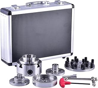 - CKS375 Wood Lathe Chucks, 3.75" 4-Jaw Self-Centering Scroll Chuck with 1" x 8TPI Thread Woodworking Turning Tools Set Include(3.75 Gear Chuck,5 Interchangeable Jaws, 1 Wood Screw)