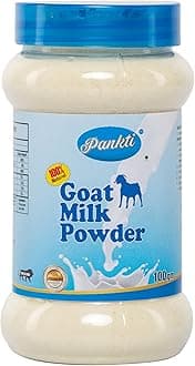 Pankti Natural Goat Milk Powder Freeze Storage Dried Gluten Free Kids Growth Booster Goat Milk Dry Powder (No Artificial Colors or Flavors, No Preservatives or Additives) 100 Grams