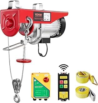 1320lbs Wireless Electric Hoist, 1150W 110V Electric Steel Wire Winch with Wireless Remote Control, 40ft Single Cable Lifting Height & Motor, for Garage Warehouse Factory
