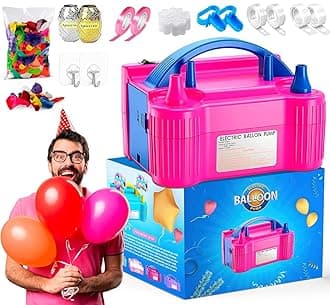 Electric Balloon Pump, Portable Dual Nozzle Air Pump for Balloons 220v-240v 600w, Balloon Machine for Bulk Balloons Filling, Balloon Pump for Outdoor Recreations
